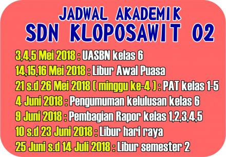 Jadwal Akademik SDN KLOPOSAWIT 02